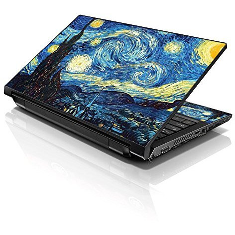 Elton Van Gogh Starry Night Theme 3M Skin Case Vinyl Laptop Skin Case Sticker Reusable Protector Cover Case For 11.6" -15.6" Inch Acer Leonovo Sony Asus Toshiba Hp Samsung Dell