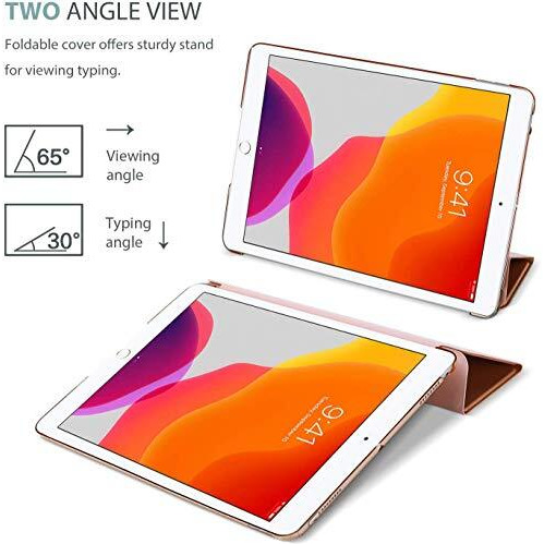 Proelite Smart Flip Case Cover For Apple Ipad 10.2" 9Th Gen (2021) / 8Th Gen / 7Th Gen With Stylus Pen, Gold
