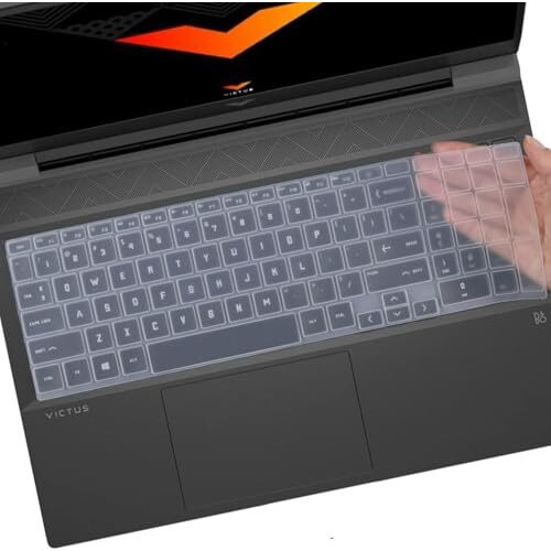 Saco Laptop Keyboard Protector Cover Compatible For 2025-2022 Hp Victus 15-Fa And 15-Fb Series [15.6 Inch] | Hp Victus 16-D, 16-E, 16-S [16.1 Inch] Gaming Laptop - Clear, Silicone