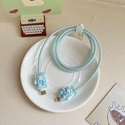Prolet Cute 3D Bow Design Case Cover For Iphone Adapter Compatible With 18W And 20W Charger Only 360 Full Protection Silicone Case Cover 5 In 1 (Cinnamo). Blue