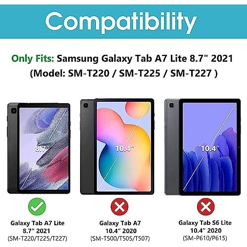 Proelite Smart Flip Case Cover For Samsung Galaxy Tab A7 Lite 8.7" Sm-T220/225 Translucent Back With Stylus Pen, Rose Gold