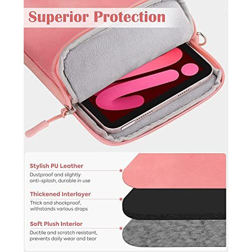 Proelite Tablet Sleeve Case Cover For Upto 11.5 Inch For Ipad 10.2/Air 10.9/Pro 11/ Samsung/Lenovo/Galaxy Tab A9 Plus/S8/S9/Realme Pad/Honor Pad X9/Xiaomi Mi Pad 7/Redmi Pad/Oneplus Pad, Pink
