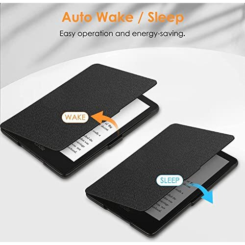 Proelite Slim Smart Flip Case Cover For Amazon Kindle Paperwhite 11Th Generation 6.8 Inch 2021, Black (Fits Signature Edition Also)