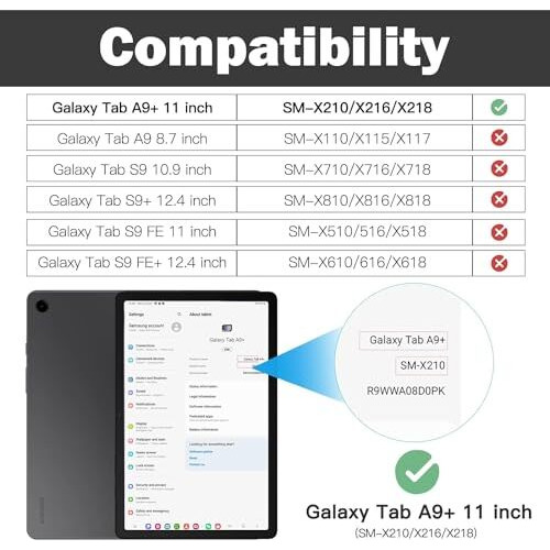Tgk Rotating Cover For Samsung Galaxy Tab A9 Plus 11 Inch 360 Degree Leather Flip Case (Dark Blue)