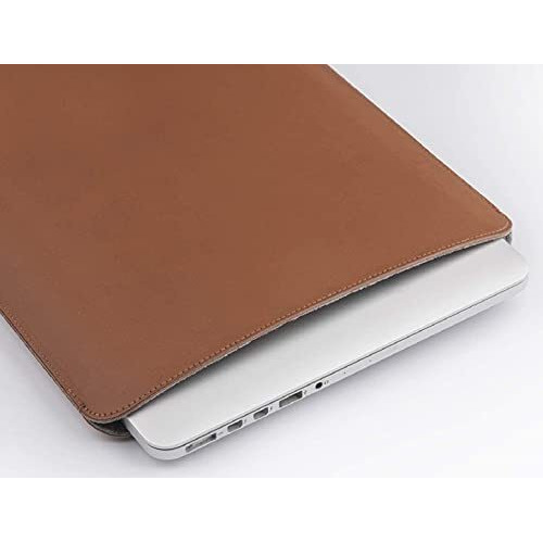 Contacts 13-13.3 Inches Laptop Sleeve Compatible For Macbook Pro/Macbook Air And All Other Laptops Under 13.3" Pu Leather - Tan