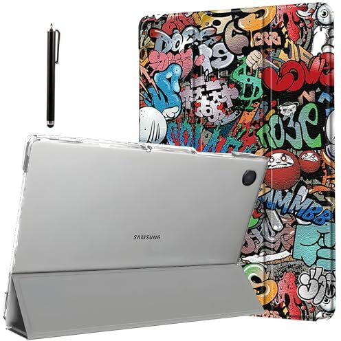 Proelite Cover For Samsung Galaxy Tab A9 Plus 11 Inch Case Cover, Smart Flip Case Cover For Samsung Galaxy Tab A9+ 11 Inch Translucent Back With Stylus Pen, Hippy