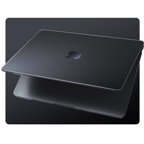 Eoocoo Case Compatible For Macbook Air 13.6 Inch M4 M3 M2 2025 2024 2022 Release,A3240 A3113 A2681 Translucent Matte Protective Hard Shell Cover,[Ultra-Thin Invisible][Original Texture]-Midnight Black
