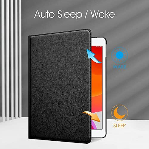 Proelite 360 Rotatable Smart Flip Case Cover For Apple Ipad 9.7 Inch 2018/2017 5Th/6Th Generation Air 1 Air 2 With Stylus Pen, Black