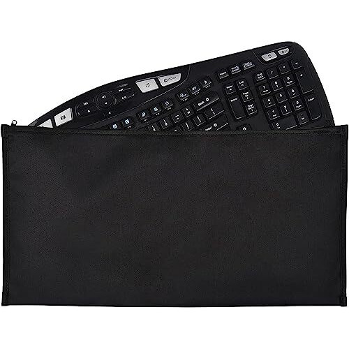 Edrak Keyboard Dust Productive Bag Case Sleeve Pouch For Universal Keyboard, Logitech/Razer/Das/Havit/Apple Magic Keyboard Protector, Wireless/Wire Computer/Gaming Pc Keyboard Dust Cover (Black)