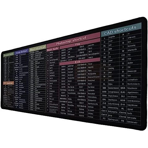 Zerfa Extra Large (80 X 30 Cm) Extended Gaming Laptop Mouse Pad, Thick Non-Slip Rubber Base Desk Mat Keyboard Pad For/Computer Shortcut Key Design (Black)