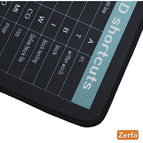 Zerfa Extra Large (80 X 30 Cm) Extended Gaming Laptop Mouse Pad, Thick Non-Slip Rubber Base Desk Mat Keyboard Pad For/Computer Shortcut Key Design (Black)