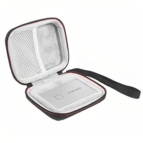 Zorbes Storage Bag For Samsung T7/T7 Touch Portable Ssd,Shockproof Travel Organizer Storage Case With Handstrap For Samsung T7/T7 Touch 500Gb 1Tb 2Tb Usb 3.2 External Ssd (Only Bag),Black