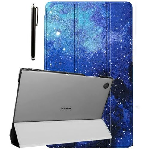 Proelite Cover For Samsung Galaxy Tab A9 Plus 11 Inch Case Cover, Smart Flip Case Cover For Samsung Galaxy Tab A9+ 11 Inch Translucent Back With Stylus Pen, Stars