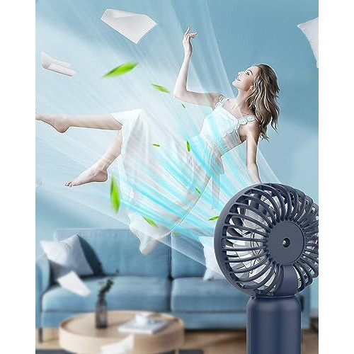 Arcticool Portable Mini Fan - Rechargeable Hand Fan With 3 Adjustable Speeds, 2000Mah Battery, Lightweight Design, Low Noise, And Easy Portability For Indoor And Outdoor Use (Blue)