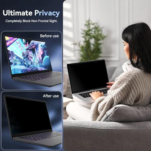 14 Inch Laptop Privacy Screen, Anti Glare Blue Light Privacy Filter, Removable Shield 14In Screen Protector 1610 Aspect Ratio, Compatible With Lenovo/Hp Envy/Dell/Acer/Samsung/Asus/Toshiba