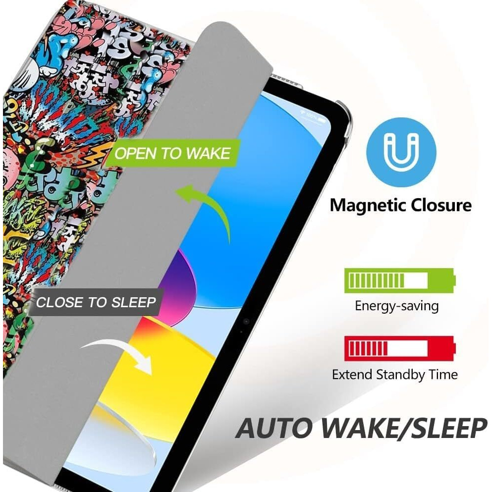 Proelite Cover For Apple Ipad (A16) 11Th/10Th Generation (2025/2022) Cover Case, Transparent Smart Case For Ipad 11Th/10Th Gen 2025/2022 (Supports Auto Sleep Wake) With Stylus Pen, Hippy