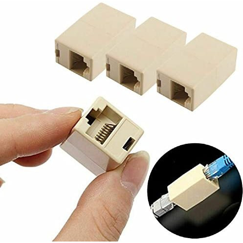 Fedus 10 Pcs Rj45 Cat5E Straight Network Cable Ethernet Lan Coupler Joiner Female To Female Connector