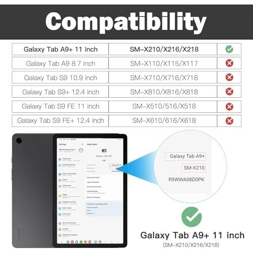 Tgk Rotating Cover For Samsung Galaxy Tab A9 Plus 11 Inch 360 Degree Leather Flip Case (Dark Green)