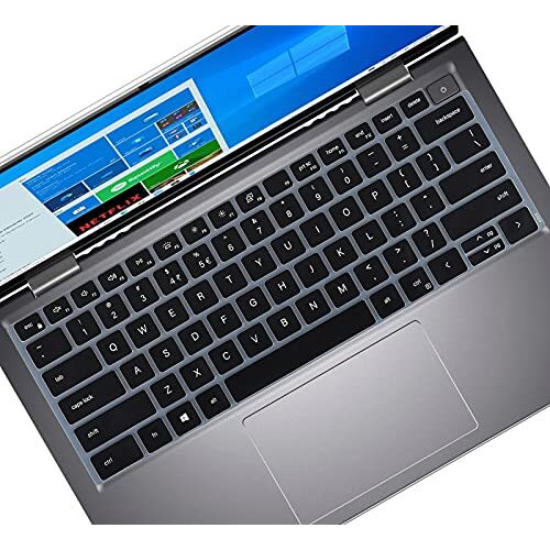 Saco Silicone Skin Keyboard Protector Cover For Dell Inspiron 13 5310 5320/ Dell Inspiron 14 5410 5415 5418 5420 5425 5430 7415 7420 7425 7430/ Dell Inspiron 16 5630 5635 - Black