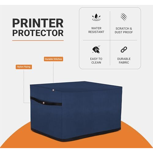 Cranique Dust Proof Printer Cover For Hp Smart Tank All-In-One 580 / 581 / 585 (Blue)