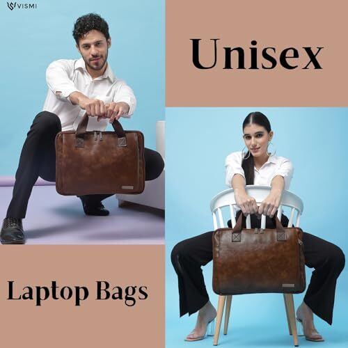 Vismiintrend Stylish Vegan Leather Office Laptop Briefcase Messenger Shoulder Bag For Men And Women | Fits 13",14", 15.6 Inch Macbook Laptops, Birthday Gift For Husband, Luxury Corporate Gifts