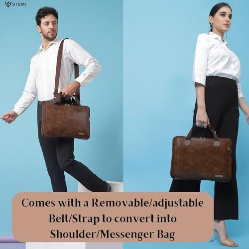 Vismiintrend Stylish Vegan Leather Office Laptop Briefcase Messenger Shoulder Bag For Men And Women | Fits 13",14", 15.6 Inch Macbook Laptops, Birthday Gift For Husband, Luxury Corporate Gifts