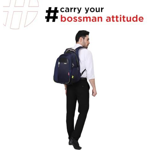 Harissons Sirius 45L Water Repellent Laptop Backpack For Men & Women | Fits 15.6 Inch Laptops, Built In Rain Cover, Ergo Grip Backstraps, External Usb & Headphone Port (Navy Blue)