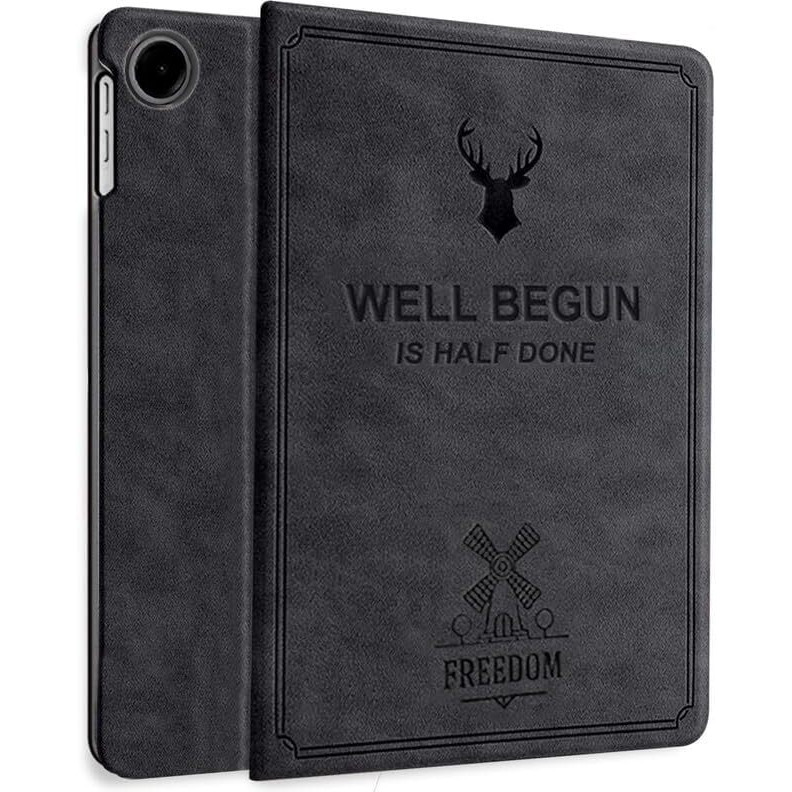 Proelite Cover For Samsung Galaxy Tab A9 Plus 11 Inch Cover Case, Deer Flip Case Cover For Samsung Galaxy Tab A9+ 11 Inch, Black