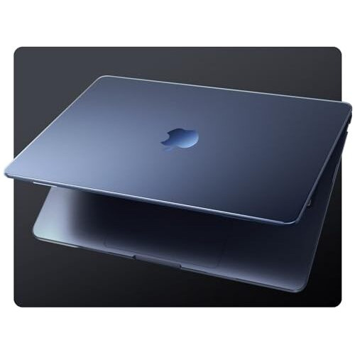 Eoocoo Case Compatible For 2025 2024 2023 Macbook Air 15 Inch M4 M3 M2 A3241 A3114 A2941,[Ultra-Thin Invisible],Air 15.3 Translucent Matte Protective Hard Shell Cover,[Original Texture]-Midnight Clear