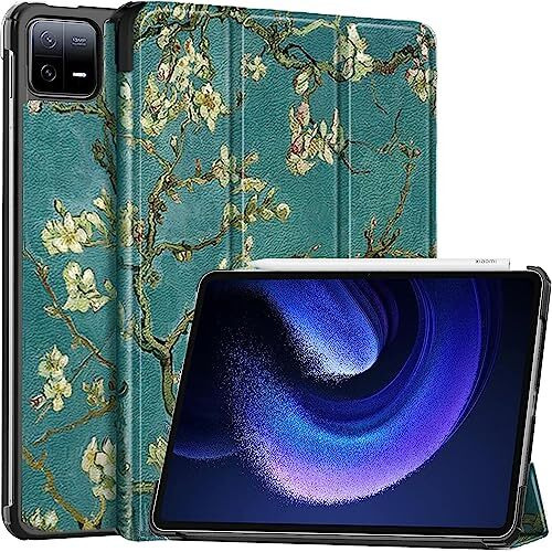 Proelite Slim Trifold Flip Case Cover For Xiaomi Mi Pad 6 11 Inch Tablet, Flowers