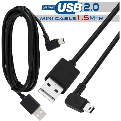 Storite 2 Pack 1.5M 90 Degree (Right Angle) Usb 2.0 A To Mini 5 Pin B Cable For External Hdds,Camera And Card Readers Black