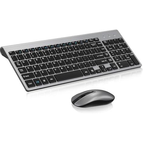 Cimetech Wireless Keyboard And Mouse Combo, Easytyping Kf10 Keyboard With High-End Laptop Keyboard Technology, Say Goodbye To Typing Trouble - Type With Ease And Double Efficiency (Grey)