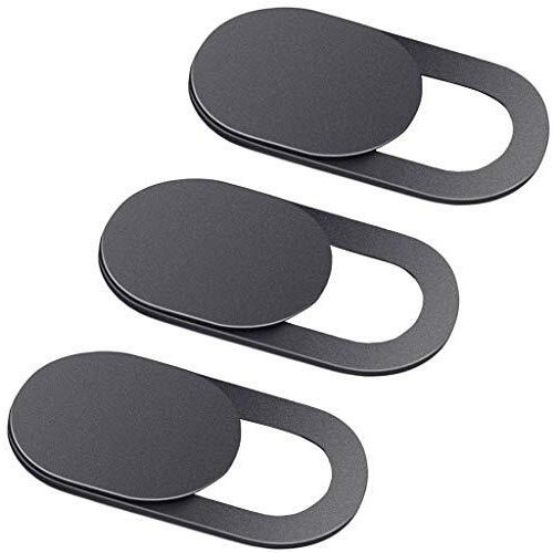 Anab Gi 3 Pieces Webcam Cover,Ultra-Thin Slider Web Camera Covers For Laptop Computer Smartphone Mac Macbook, Sliding Cover Protect Your Privacy Security, T1 Black