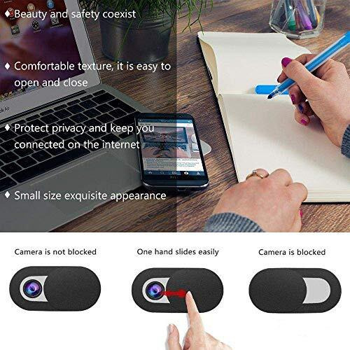 Anab Gi 3 Pieces Webcam Cover,Ultra-Thin Slider Web Camera Covers For Laptop Computer Smartphone Mac Macbook, Sliding Cover Protect Your Privacy Security, T1 Black