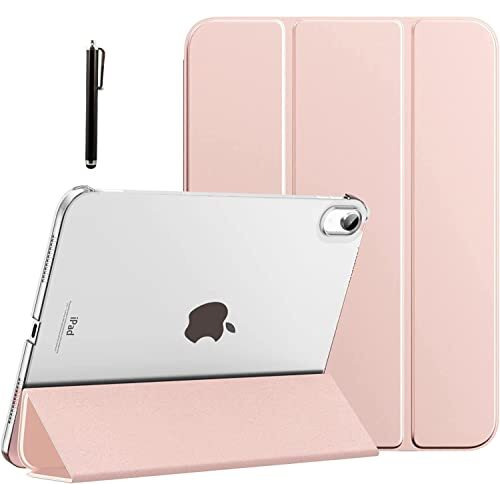 Proelite Cover For Apple Ipad (A16) 11Th/10Th Generation (2025/2022) Cover Case, Transparent Smart Case For Ipad 11Th/10Th Gen 2025/2022 (Supports Auto Sleep Wake) With Stylus Pen, Rose Gold