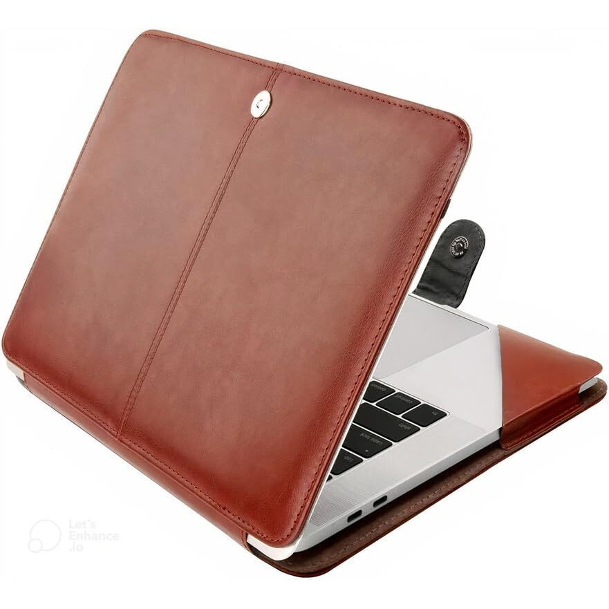 Flausen Laptop Case Cover Pu Leather For Hp Victus 15.6 Inch, 15-Fa0165Tx (Brownx246)