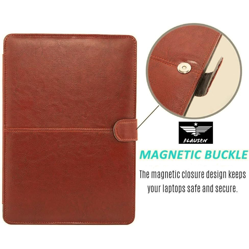 Flausen Laptop Case Cover Pu Leather For Hp Victus 15.6 Inch, 15-Fa0165Tx (Brownx246)