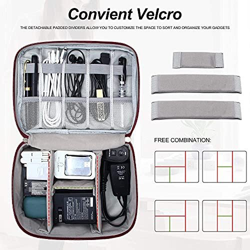 House Of Quirk Electronics Accessories Organizer Bag, Universal Carry Travel Gadget Bag For Cables, Plug And More, Perfect Size Fits For Pad Phone Charger Hard Disk - Dark Blue (Polyester, Pack Of 1)