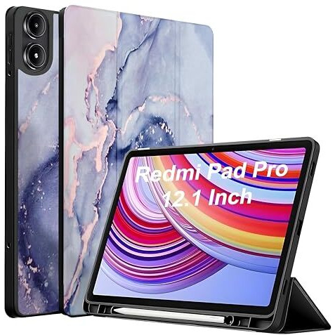 Proelite Cover For Redmi Pad Pro 12.1 Inch Cover, Soft Flexible Flip Case Cover For Redmi Pad Pro 12.1 Inch, Support Auto Sleep Wake, [Recoil Series] - Marble Purple