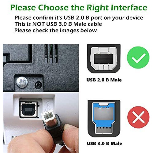 Fedus 1.5 Meter Usb Printer Cable, Usb A To Male To Usb B 2.0 Cable Cord Compatible With Printers, Scanner For Brother Dell, Hp, Epson, Canon, Lexmark, Xerox, Samsung, Epson-4.92 Feet