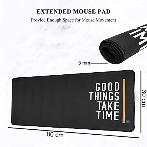 Seagull Flight Of Fashion Large Extended Xxxl Gaming Mouse Pad With Non-Slip Rubber Base, Stitched Edge Mouse Mat For Laptop, Computer - 80 X 30 X 0.3 Cm - Good Things Take Time