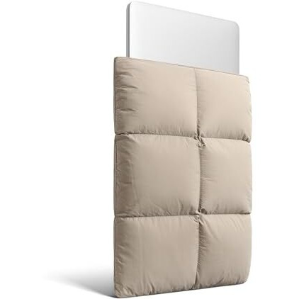Comfyable Puffy Laptop Sleeve 13 Inch 14 Inch, Quilted Puffer Carrying Case, Pillow Case Compatible For Macbook Air M4 2025 M3 M2 M1, Macbook Pro 13 Inch 14 Inch M4 M3 M2 M1, Modern Taupe
