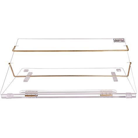 Rasper Acrylic Table Top Elevator With Adjustable Height Acrylic Writing Desk Slant Book Reading Stand Office Table Top Portable Laptop Table (Small Size 16X12 Inches, Clear) Premium 8Mm Thickness