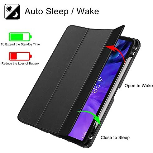 Proelite Cover For Xiaomi Mi Pad 6 Cover, Soft Flexible Flip Case Cover With Pen Holder For Xiaomi Pad 6 11 Inch, Support Auto Sleep Wake, [Recoil Series] - Black
