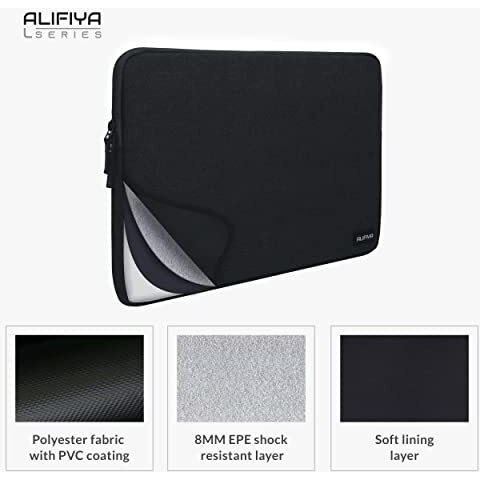 Alifiya Polyester Macbook Laptop Sleeve Bag 16 Inch (Black_L26)