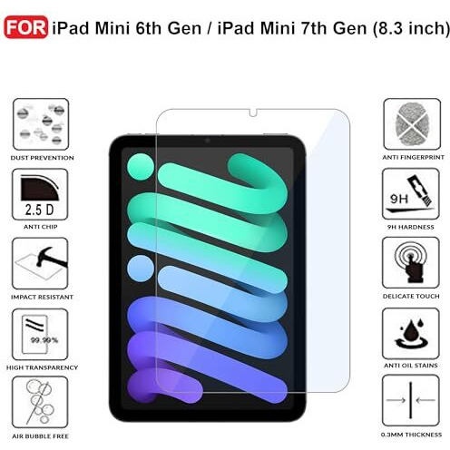 Cedo Ipad Mini 6Th Gen/Ipad Mini 7Th Gen (8.3 Inch) Tempered Glass | Screen Protector Tempered Glass For Ipad Mini 6 Gen (2021) / Ipad Mini 7 Gen (2024) 8.3 Inch