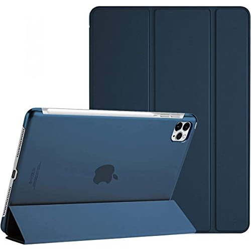 Proelite Smart Case Cover For Apple Ipad Pro 11 Inch 2022/2021 4Th/3Rd Gen [Auto Sleep/Wake ], Translucent & Hard Back, Dark Blue