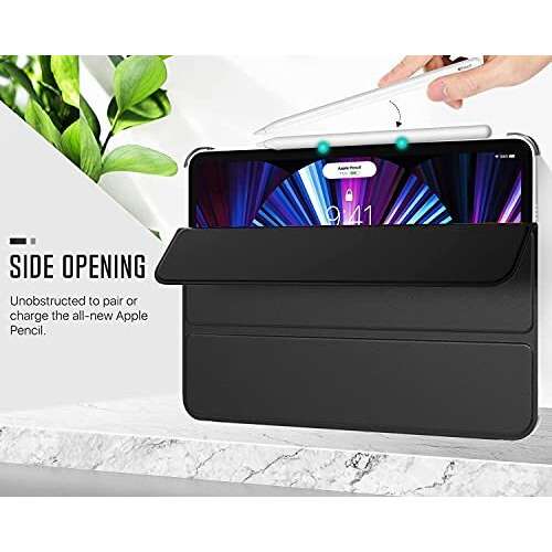 Proelite Smart Case Cover For Apple Ipad Pro 11 Inch 2022/2021 4Th/3Rd Gen [Auto Sleep/Wake ], Translucent & Hard Back, Dark Blue