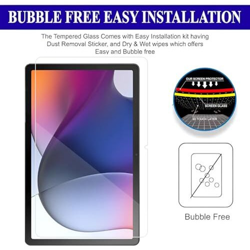 Youth Mobi Tablet Tempered Glass Screen Protector For Motorola Moto Tab G62 Tablet - (Transparent) Pack Of 1