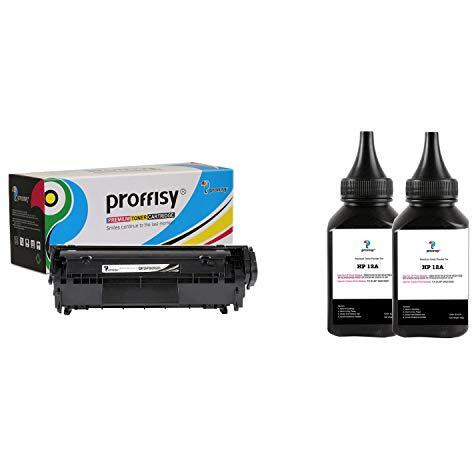 Proffisy 12A Toner Cartridge Easy Refill With 2Pcs 12A Toner Powder -100G Per Bottle, Q2612A Cartridge Compatible With Hp Lj M1005 Mfp,1020,1010/1012/1018/1022/1022Nw/3020/3050